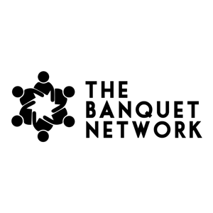 an icon representing a circle of people around a table, joining arms